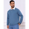 INSPIRE CHIC Men's Contrast Collared Long Sleeves Pullover Polo Sweatshirt - 4 of 4