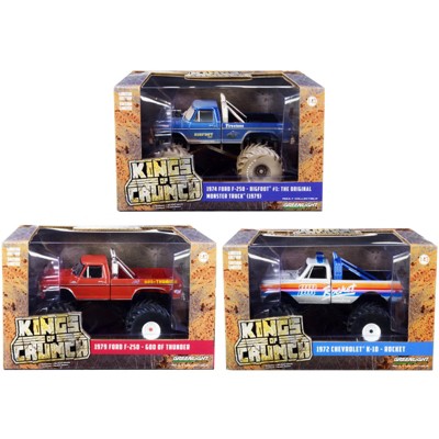 "Kings of Crunch" Set of 3 Monster Trucks Series 4 1/43 Diecast Model Cars by Greenlight