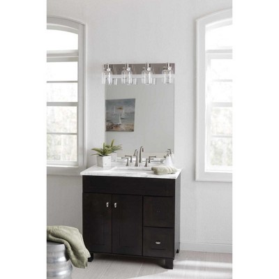 Calhoun Nickel 4-Light Clear Glass Vanity Light