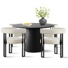 5 Piece Dining Set for 4,Extendable Wood Dining Table with 4 Upholstered Velvet Dining Chairs with Arm for Dining Room,Kitchen-Maison Boucle - 2 of 4