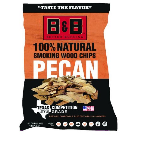 B B Charcoal All Natural Pecan Wood Smoking Chips 180 cu in