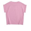 Girls Short Sleeve T-Shirt Top Solid Roll Up Cuffs Crew Neck Fashion Tees with Spliced 3D Floral 3-12Y - 2 of 4