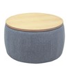Zeus & Ruta 2-in-1 Round Storage Ottoman, Work as End table – 25.5" x 25.5" x 14.5" - 2 of 4