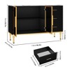 Sideboard Cabinet with Storage, Buffet Table with Faux Marble Top and Glass Doors for Dining Room - 3 of 4