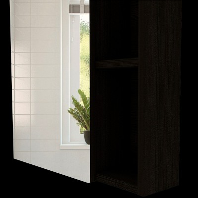 GlasFlength Decorative Wall Mirrors Wall Art Bathroom Decor Cabinet Wall Mount Vanity Medicine with Mirror for Bathroom, Black, 5.4"*17.7"*19.5"