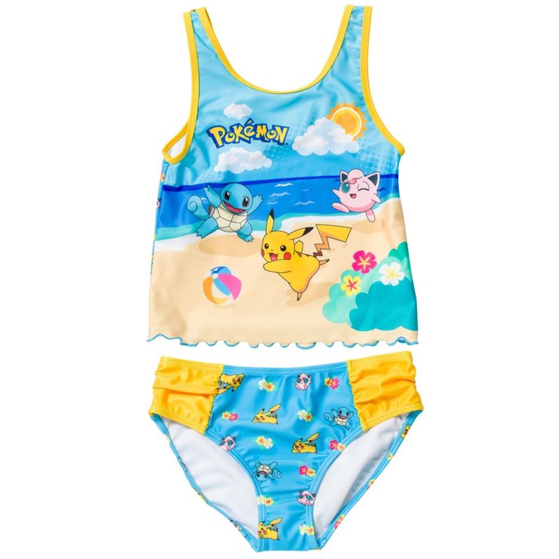 Pokemon Jigglypuff Squirtle Squirtle Girls Tankini Top and Bikini Bottom Swim Set Little Kid to Big Kid, 1 of 8