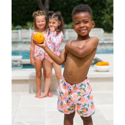 RuggedButts Boys Orange You The Sweetest UPF50+ Swim Trunks - Pink Orange You The Sweetest, 4T — фото 3