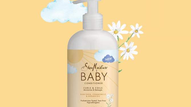 SheaMoisture Baby Raw Shea + Chamomile + Argan Oil Moisturizes &#38; Detangles for Curls &#38; Coils Conditioner - 13 fl oz, 2 of 12, play video
