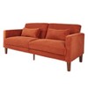 DOMETOUR 74" Loveseat Sofa, Corduroy Sofa Couch with 2 Pillows Small Modern Comfy Couch for Living Room - 2 of 4