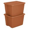 (8 Pack )18 Gallon Tote, Plastic Storage Bin with Snap-on Lid, Ideal for Fall and Halloween Linens, Costumes, D¨¦cor, and More, Turmeric - 3 of 4