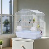 Coucheta 20.5" Travel Bird Cage - Portable Design with Handle, Standing Pole, Food Container & Wood Perch for Lovebirds, Cockatiels, Canaries - 4 of 4