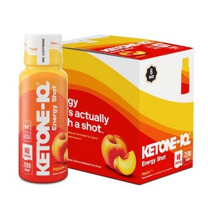 Ketone-IQ Classic Peach Non Caffeine Energy Drinks - 6pk/2 fl oz - 1 of 4