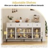 62" Sideboard Buffet Cabinet with 4 Acrylic Doors & 3 Drawers – Large Storage Cabinet with Adjustable Shelves - 4 of 4