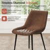 AMERLIFE Faux Leather Dining Chairs Set of 4, Mid-Century Modern Upholstered Chairs with Curved Back & Metal Legs - 3 of 4