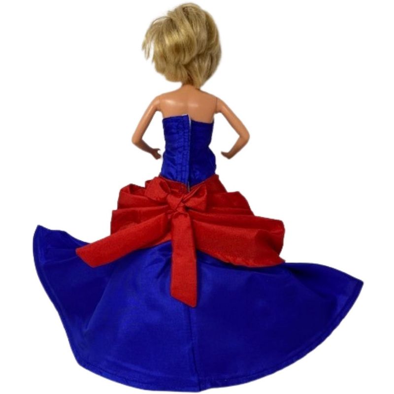 Doll Clothes Superstore Red Blue Formal Dress Fits 11 1/2 Inch Fashion Dolls Like Barbie, 4 of 5