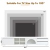 HDZNVF Modern TV Stand with Fluted Glass Door for TVs Up to 100 inch, Media Console with Sliding Door & 2 Drawers, White - 4 of 4