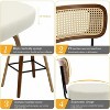 Bekrvio 26"/29" Mid-Century Modern Swivel Bar Stools Set of 1/2/3/4- Faux Leather Upholstered with Back and Bent Wood Legs,Ideal for Kitchen Island - 4 of 4