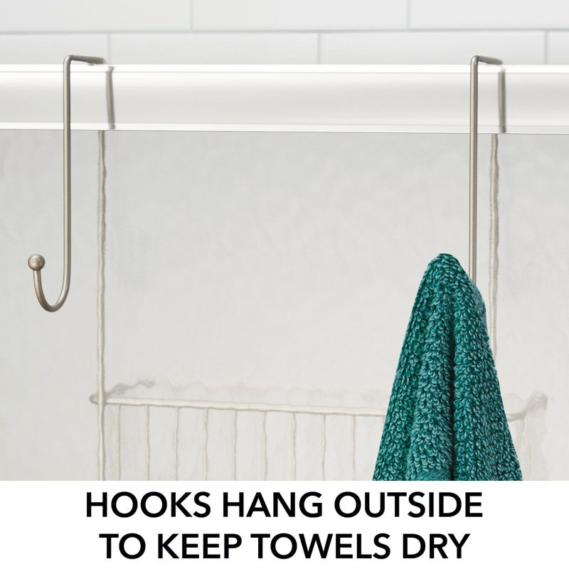 mDesign Steel Bathroom Shower Caddy Hanging Rack Storage Organizer, 5 of 10