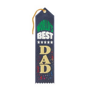 Beistle World's Best Dad Award Ribbon, 2" x 8", (6/Pkg) Multicolored - 1 of 1