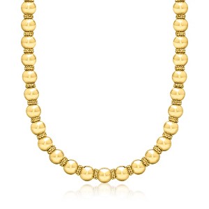 Ross-Simons Italian 12mm 14kt Yellow Gold-Plated Bead Necklace Size 18 - 1 of 3