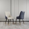 POVISON Modern Upholstered High Back Dining Chairs Set of 2, Curved Back Armchairs, Blue & Light Gray - 3 of 4