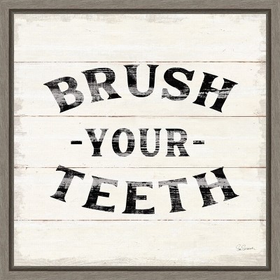 Amanti Art Shiplap Bath III by Sue Schlabach Canvas Wall Art Print Framed 16-in. x 16-in.