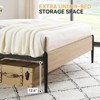 Boho Bed Frame with Natural Rattan Headboard & Solid Wood Footboard - Under Bed Storage Space - 4 of 4