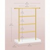 4 - Tier Earring Holder, Vintage White Gold Jewelry Organizer with Base Tray - 4 of 4