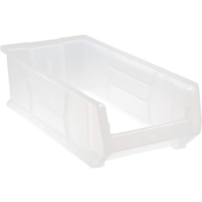 Quantum Storage Systems Hulk 24" Container, 23-7/8"L X 11"W X 7"H, Stackable, Polypropylene, Clear, Made In Usa