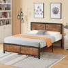 Twin/Full/Queen Size Bed Frame with Wood Headboard and Footboard, 14 Inch Platform Mattress Foundation, No Box Spring Needed Bed - 3 of 4
