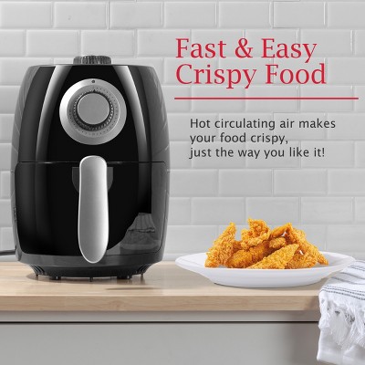 Compact Black 2.3-Quart Electric Air Fryer with Nonstick Interior