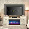 Roman Columns 3-Sided Glass Fireplace TV Stand for TVs up to 85in - 4 of 4