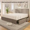 Nasitip Bed Frame with 4 Storage Drawers & Upholstered Wingback Headboard - Wood Slat Support, No Box Spring Needed - 2 of 4