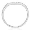 Pompeii3 1/4ct Diamond Curved V Shape Ring Stackable Wedding Band 10k White Gold - 2 of 4