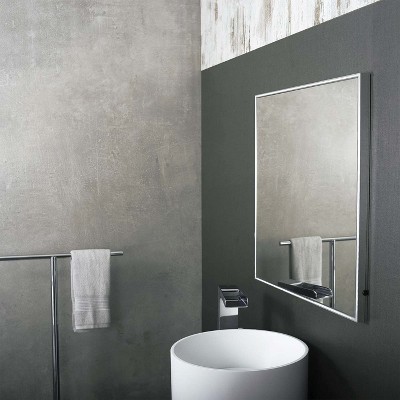 Vynxaria Square LED Backlit Flat Mirror with Sensor Switch and Aluminum Frame