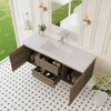 Whisen Floating Wall-Mounted Bathroom Vanity with Resin Sink, Water-Resistant Timber Cabinets and Drawers - 2 of 4