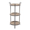 Industrial Metal Round Tiered Table Gray - Olivia & May: No Assembly, 3-Shelf Storage - 2 of 4