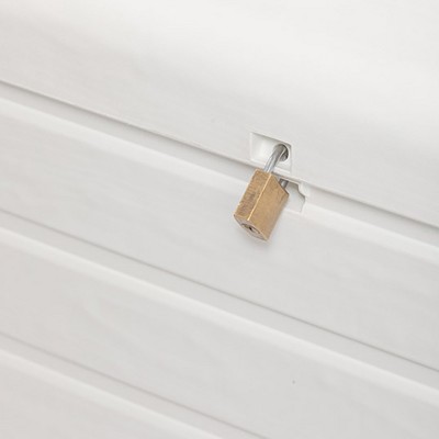 White Resin Outdoor Storage Bench with Lockable Lid