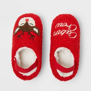 Toddler Cabin Crew Scuff Slippers - Wondershop™ Red - 1 of 4