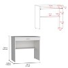 ?Vynxaria 80C Compact Writing Desk - Stylish Workstation with Drawer & Lower Shelf - 2 of 4