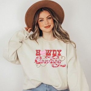Simply Sage Market Women's Graphic Sweatshirt Howdy Cowboy - 1 of 4