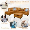 Modern 3-Piece L-Shaped Sofa Set in Black Synthetic Leather - 3 of 4