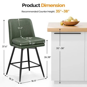 PU Leather Modern Paded Bar Stools: 360° Rotation, Durable Build & Chic Design - 1 of 4