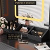 Vanity Desk and Stool with Mirror and Lights，Makeup Vanity with Charging Station, Drawers, Storage Shelves - 2 of 4