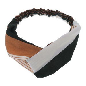 Unique Bargains Women's Pinstripe Pattern Cross Elastic Hairband 1 Pc - 1 of 4