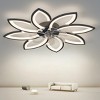 35.4" Flush Mount Ceiling Fan with Dimmable Light and 6-Speed Reversible Motor, Modern Ceiling Light for Bedroom or Living Room–The Pop Home - 2 of 4