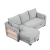 NicBex Modern 90" Pull Out Sofa Bed Convertible Sleeper Sofa with Storage Chaise and Storage Racks for Living Room - 4 of 4