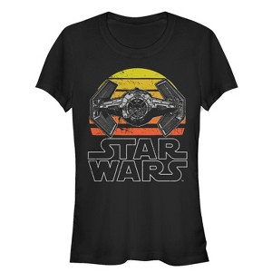 Juniors Womens Star Wars TIE Fighter Retro T-Shirt - 1 of 3