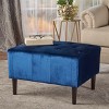 VYNXARIA Navy Blue Square Ottomans and Benches - 25.50 Inches Wide, Mid Century Style - 3 of 4