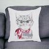 HomeRoots 18" Red and White Cotton Throw Pillow - 2 of 4